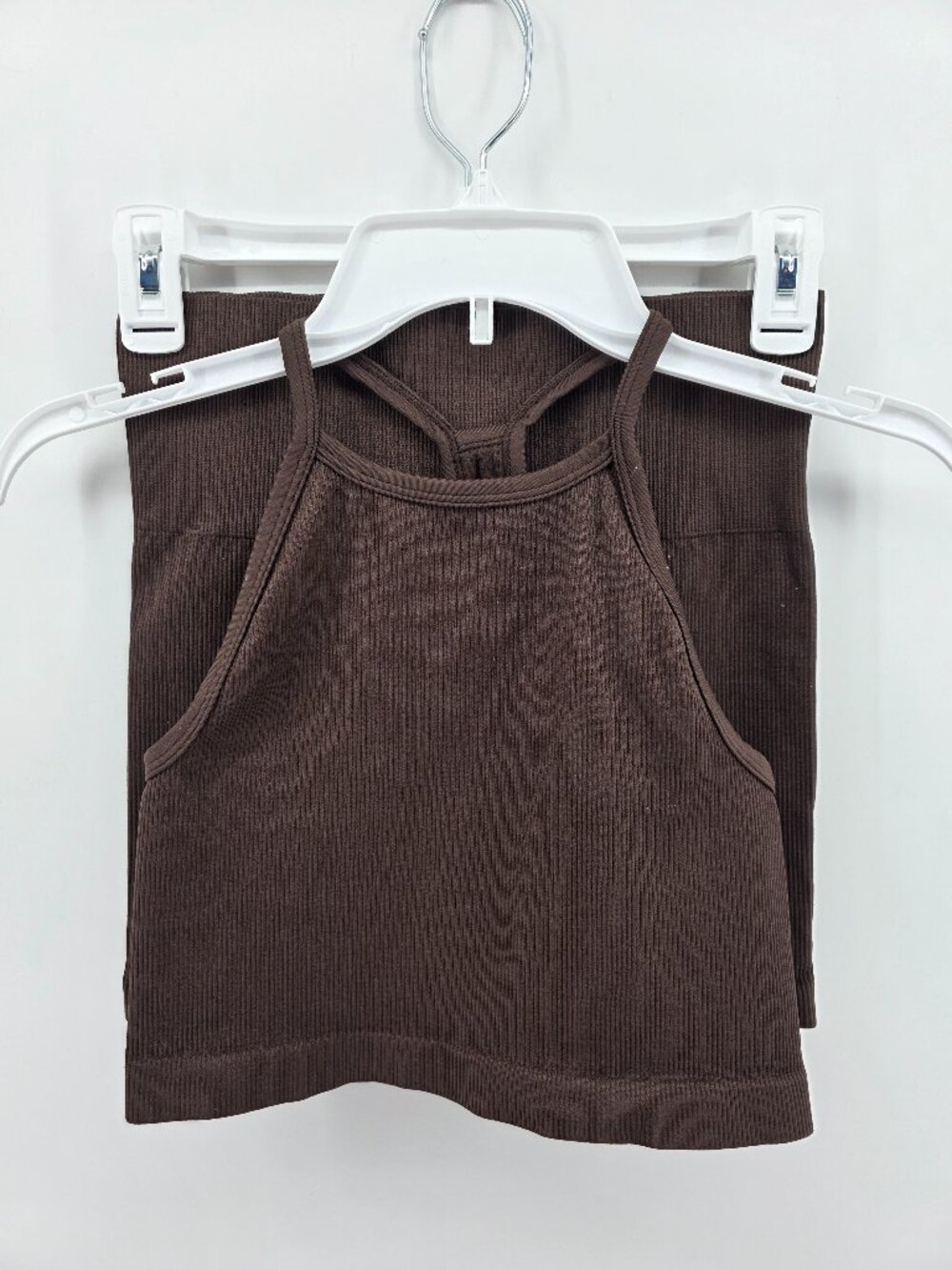 TNA by‎ Aritzia Brown Ribbed Tank & Shorts Set – Size M